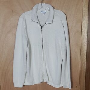 Croft & Barrow Cream Zip-Up Sweater